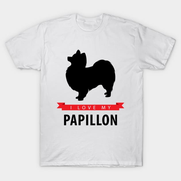 I Love My Papillon T-Shirt by millersye